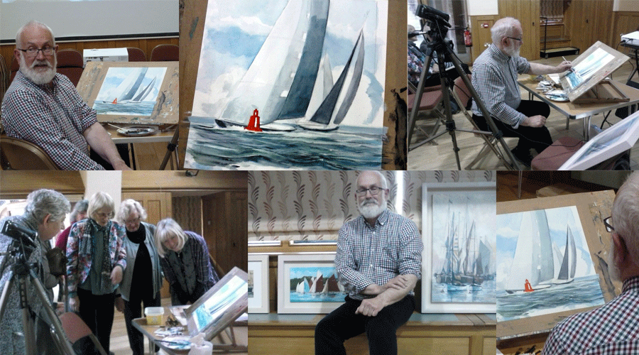 Collage of SAS John Scott Martin painting demo 2013