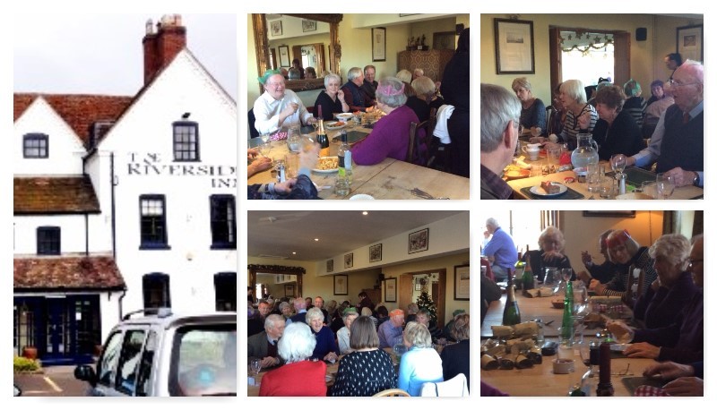 Collage of SAS pre-Christmas lunch at the Riverside Inn 2016